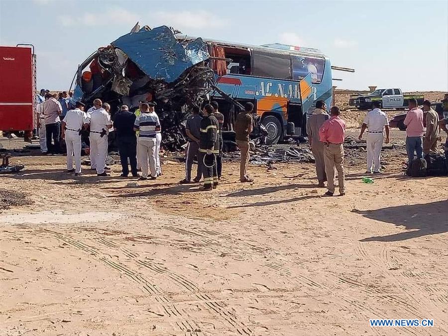 EGYPT-MATROUH-TRUCK-BUS-ACCIDENT