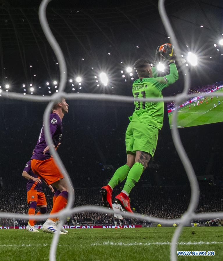 (SP)BRITAIN-LONDON-FOOTBALL-CHAMPIONS LEAGUE-QUARTERFINAL-TOT HOTSPUR VS MAN CITY