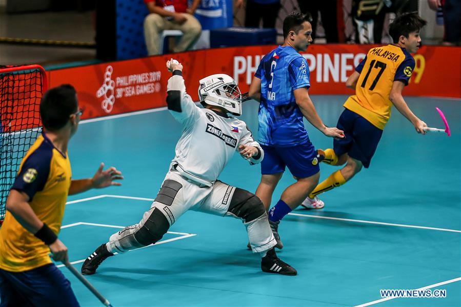 (SP)PHILIPPINES-QUEZON CITY-SEA GAMES-MEN'S FLOORBALL-PHILIPPINES VS MALAYSIA