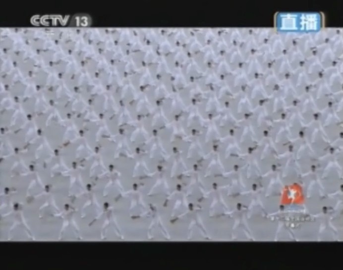 遼寧武警800名戰(zhàn)士太極扇表演