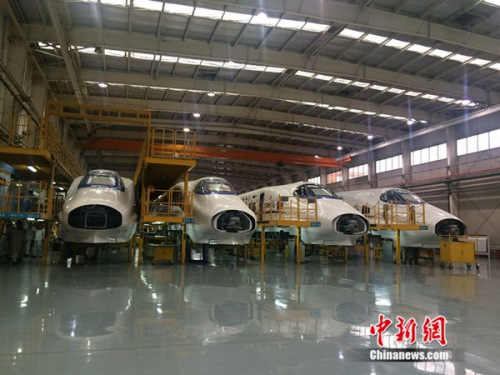 中車青島四方機車車輛股份有限公司廠房。中新網(wǎng) 邱宇 攝