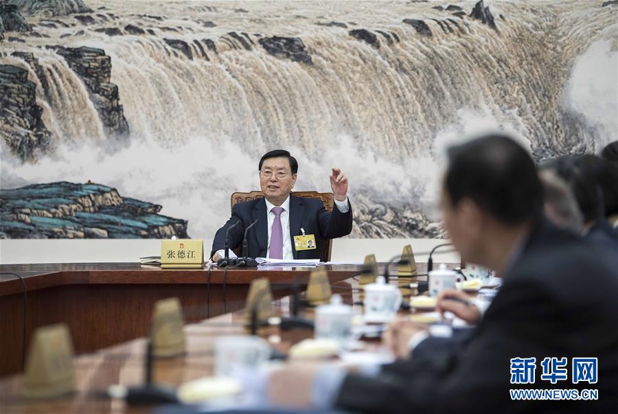 1月29日，十二屆全國人大常委會第一百零九次委員長會議在北京人民大會堂舉行，張德江委員長主持會議。 新華社記者 李濤 攝