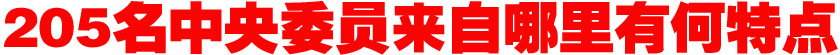 205名中央委員來自哪里？有何特點(diǎn)？