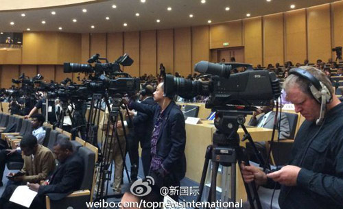 李克強即將在非盟總部發(fā)表演講，請柬&ldquo;一柬難求&rdquo;。圖片來源：&ldquo;新國際&rdquo;微博。