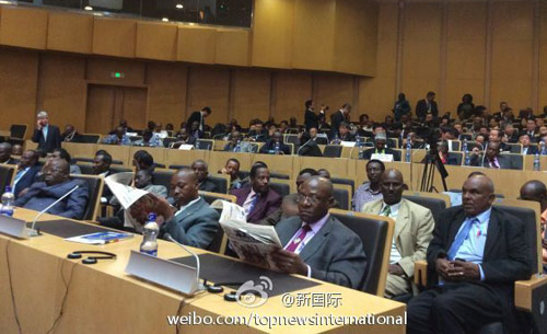 李克強即將在非盟總部發(fā)表演講，請柬&ldquo;一柬難求&rdquo;。圖片來源：&ldquo;新國際&rdquo;微博。