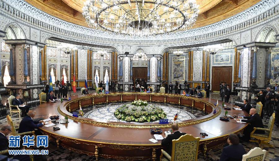 9月12日，上海合作組織成員國元首理事會(huì)第十四次會(huì)議在塔吉克斯坦首都杜尚別舉行。國家主席習(xí)近平出席會(huì)議并發(fā)表重要講話。新華社記者馬占成攝 