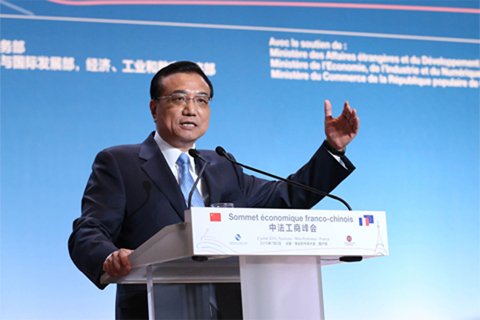 李克強(qiáng)總理2日在中法工商峰會(huì)演講時(shí)表示，中法建交50年來(lái)，兩國(guó)關(guān)系積累了寶貴經(jīng)驗(yàn)，未來(lái)50年的中法關(guān)系將更燦爛輝煌。中國(guó)政府網(wǎng)