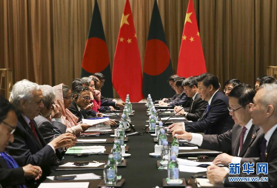 9月26日，國家主席習(xí)近平在紐約會見孟加拉國總理哈西娜。新華社記者蘭紅光攝 