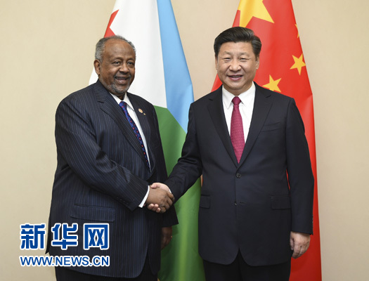 12月3日，國家主席習(xí)近平在約翰內(nèi)斯堡會見吉布提總統(tǒng)蓋萊。新華社記者 謝環(huán)馳 攝 

